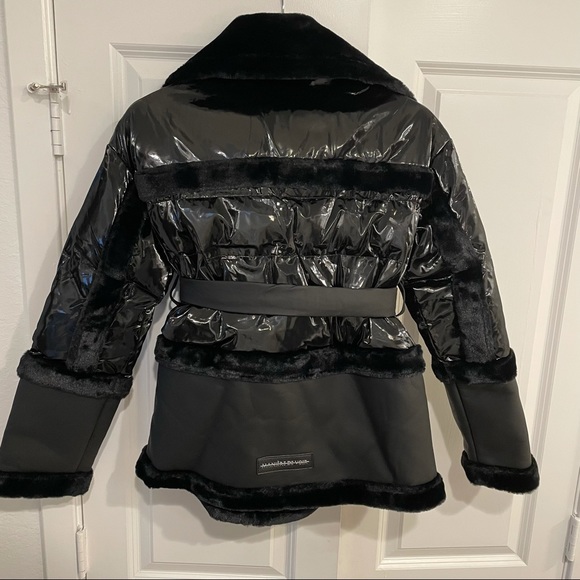 HIGH SHINE & PLUSH PUFFER JACKET - BLACK - Picture 2 of 10